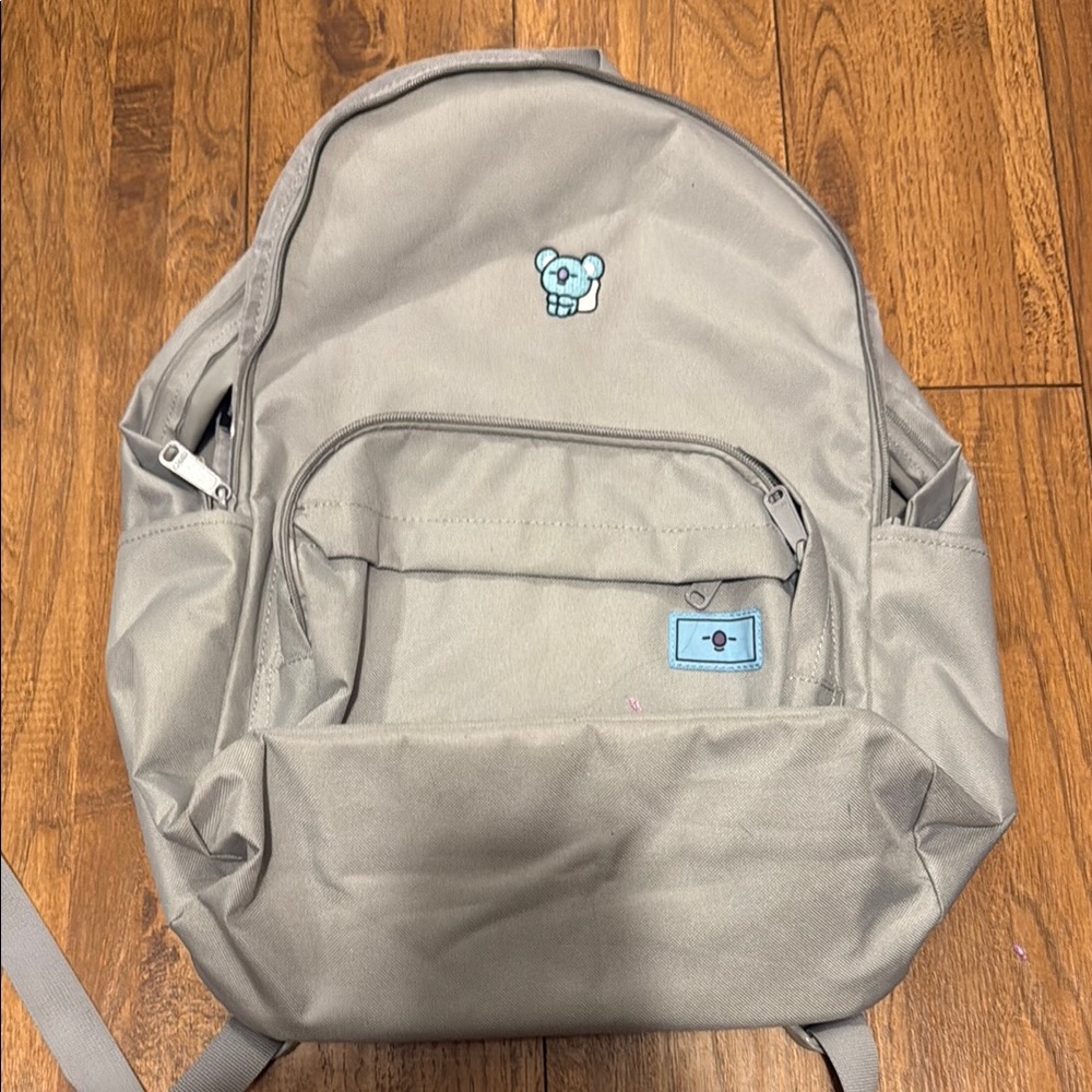 BTS BT21 Koya Koala Gray Minimalist Backpack with Rounded Top